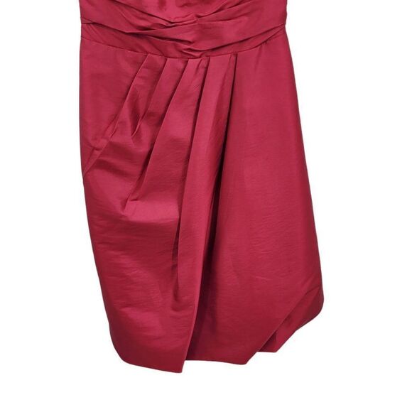 Vintage David's Bridal Dress Halter Pleated Fit & Flare Balloon Hem Pink Sz XXS - Picture 7 of 9